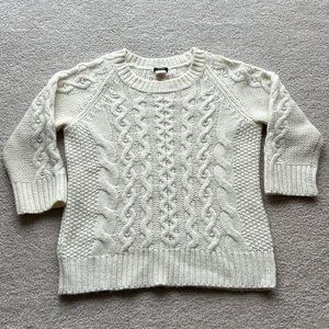 J.Crew Cream Cable Knit Sweater - Small